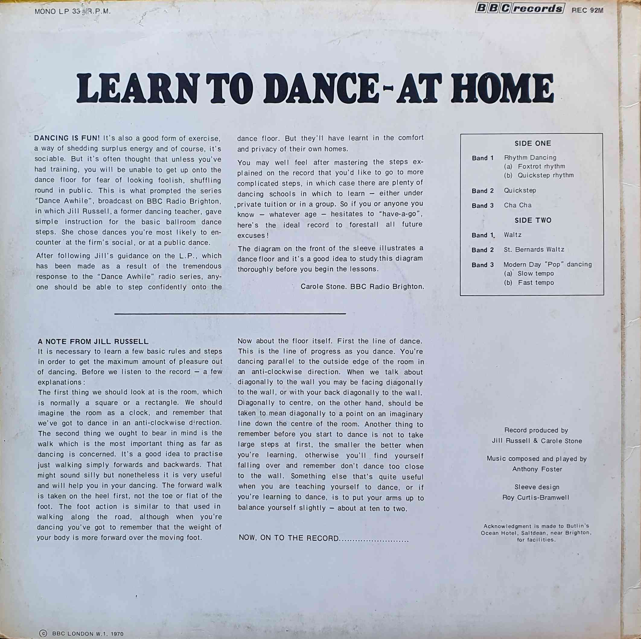 Picture of REC 92 Learn to dance at home by artist Anthony Foster from the BBC records and Tapes library